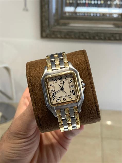 cartier panthere 3 row watch|value of cartier panthere watch.